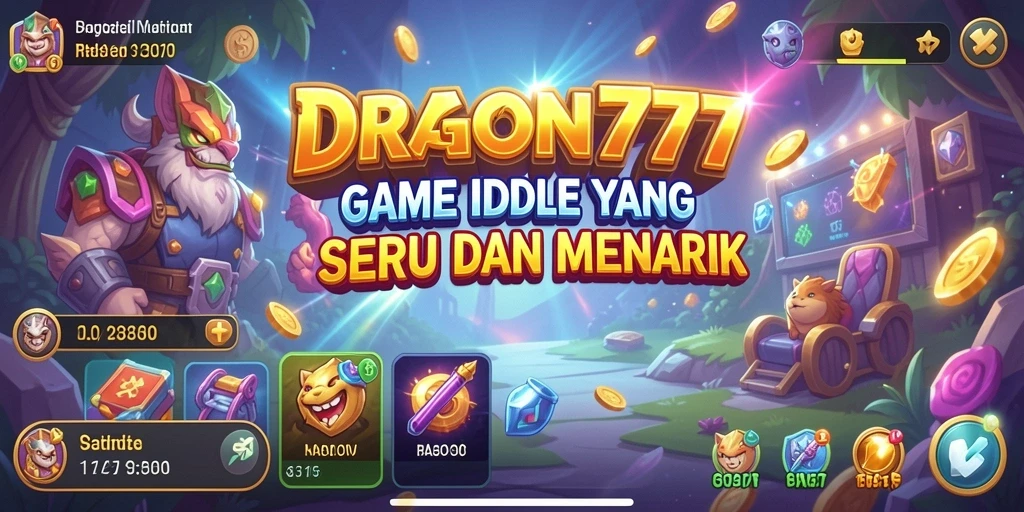 Tampilan gameplay DRAGON777 dengan naga dan strategi Idle yang menarik.