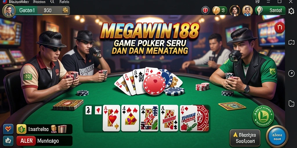 Tangkapan layar utama MEGAWIN188 menampilkan gameplay Poker yang seru dan menantang.