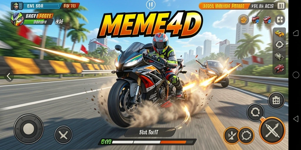 Gameplay seru balapan motor di MEME4D dengan trek yang menantang.