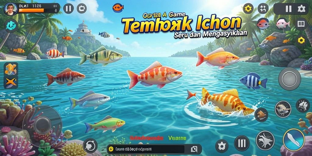 Tampilan gameplay seru menembak ikan di OLX128.