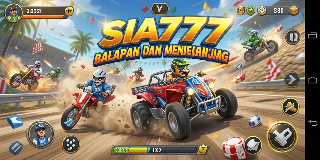 Tampilan gameplay balap yang mendebarkan di SIA777.
